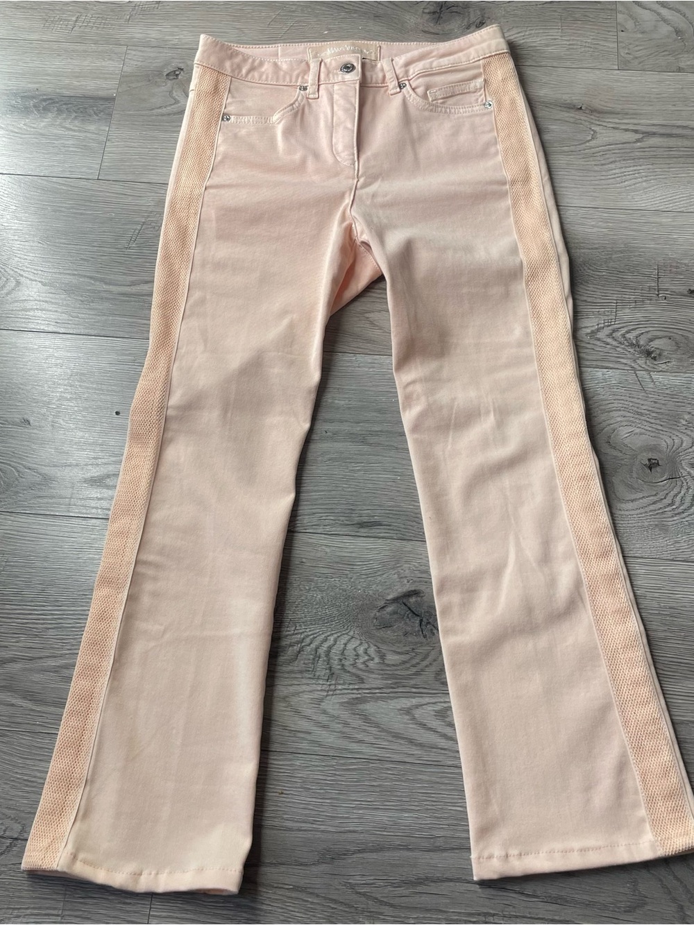 Women's Pale Pink Side-Panel Boot-Cut Pants